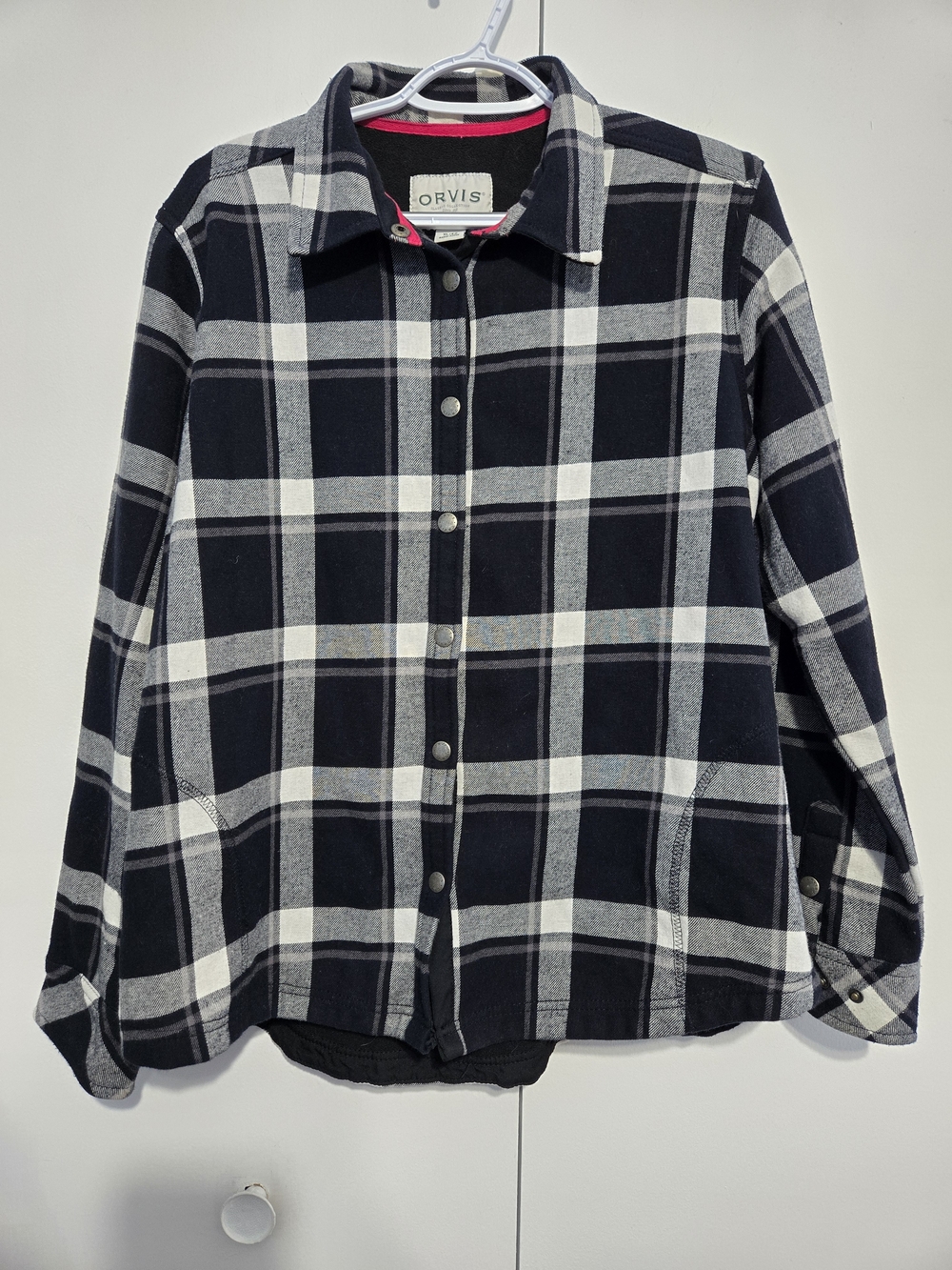 Orvis Plaid Fleece Lined Snap Front Shacket Jacket Women’s XL